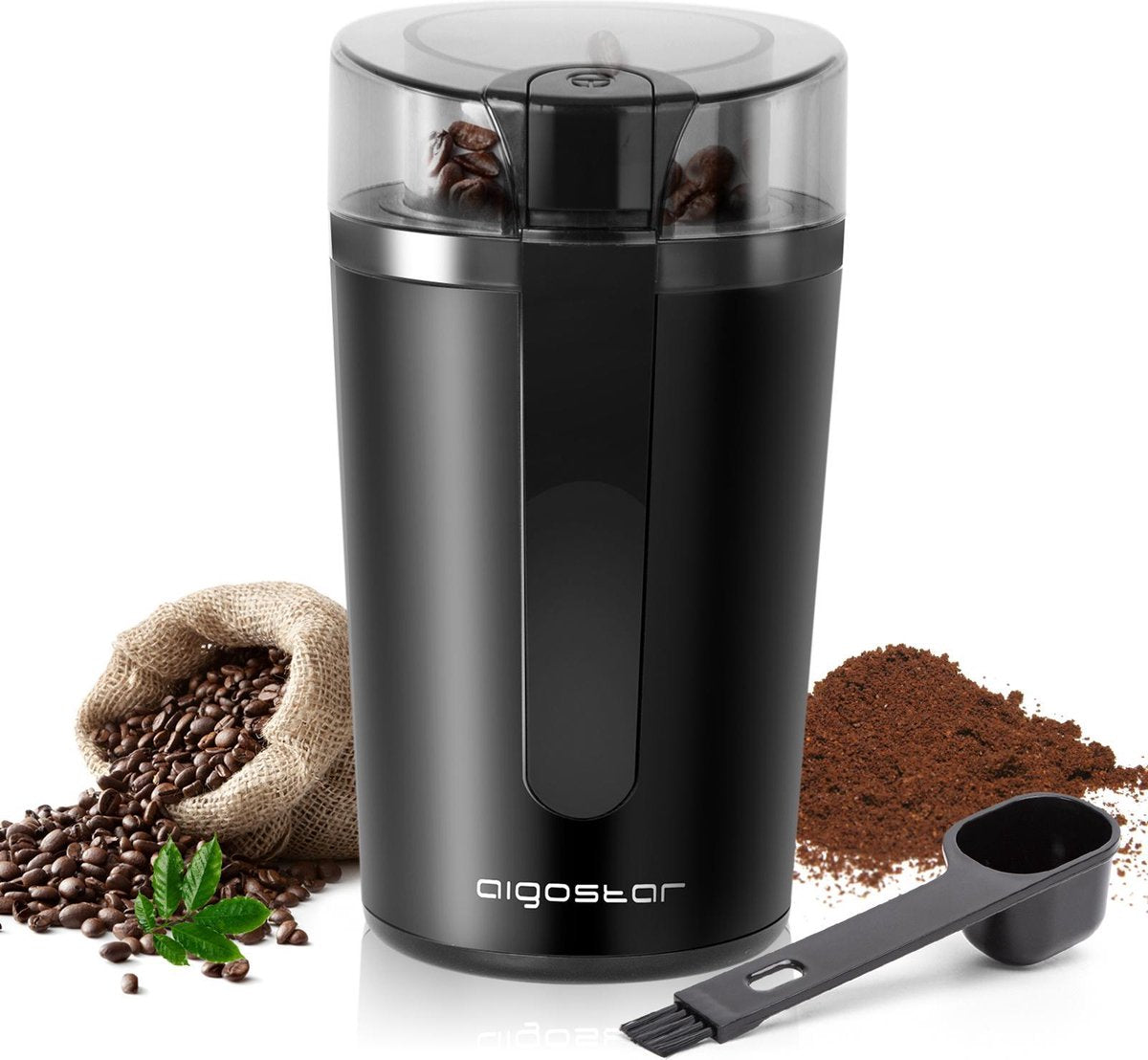 Aigostar Elektrische  Koffiemolen - koffiemaler - 200W - Zwart