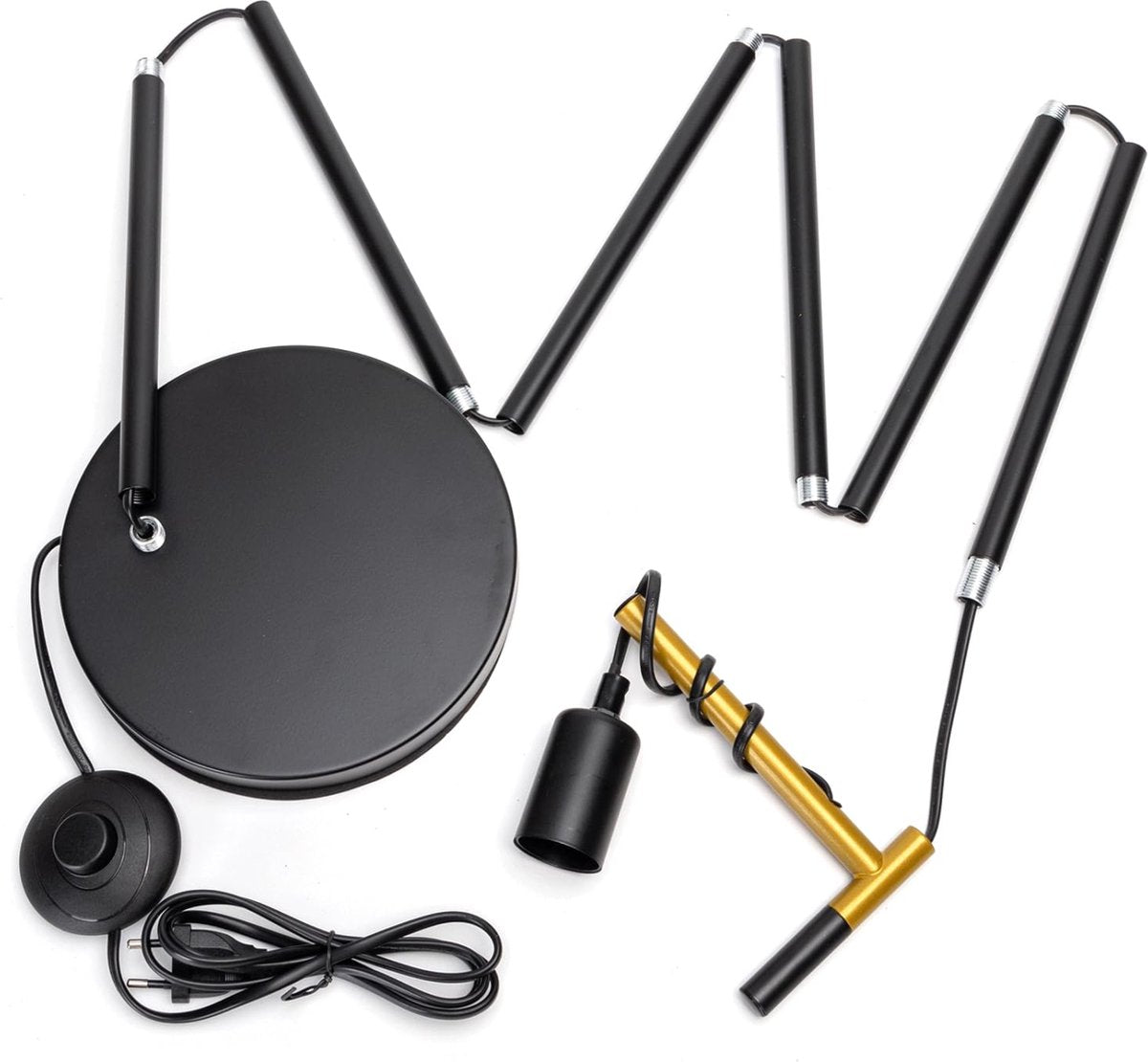 Aigostar Staande lamp - Industriële Vloerlamp - Zwart