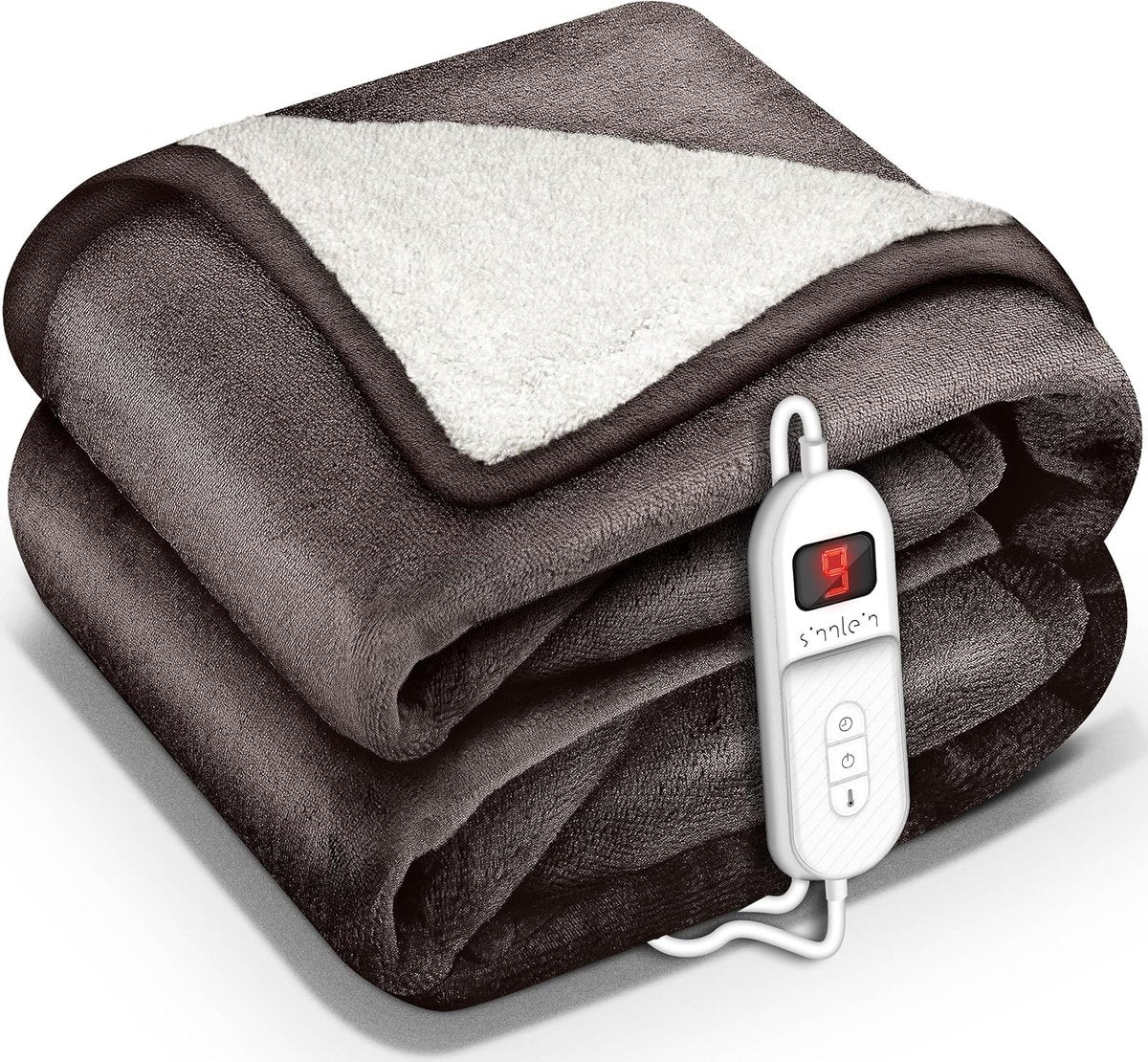 Elektrische deken - Warmtedeken - 2 persoons - 180x200 cm - Bruin - Sinnlein®