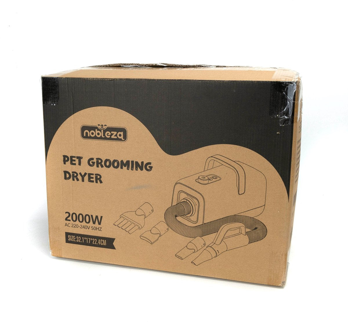 Nobleza 2FT - Professionele Hondenföhn met 4 Opzetstukken - Waterblazer voor honden - Stil Design