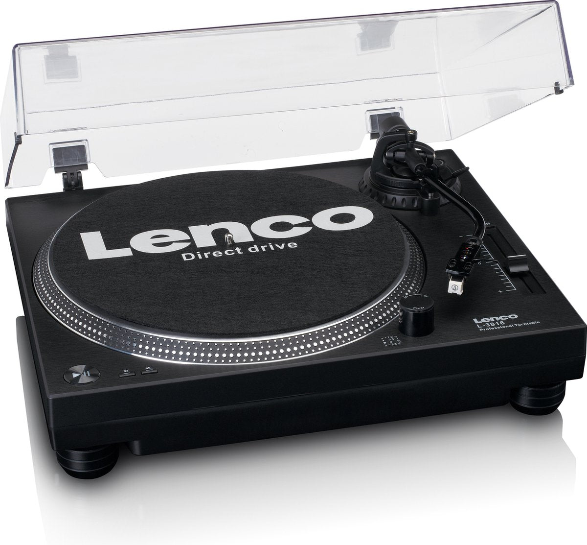 Lenco Platenspeler - Direct drive - USB naar PC encoding - L-3818BK - Zwart •