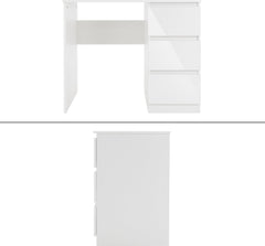 Bureau met lades - Bureautafel - Computertafel - 90x76x50 cm - Wit - ML-Design