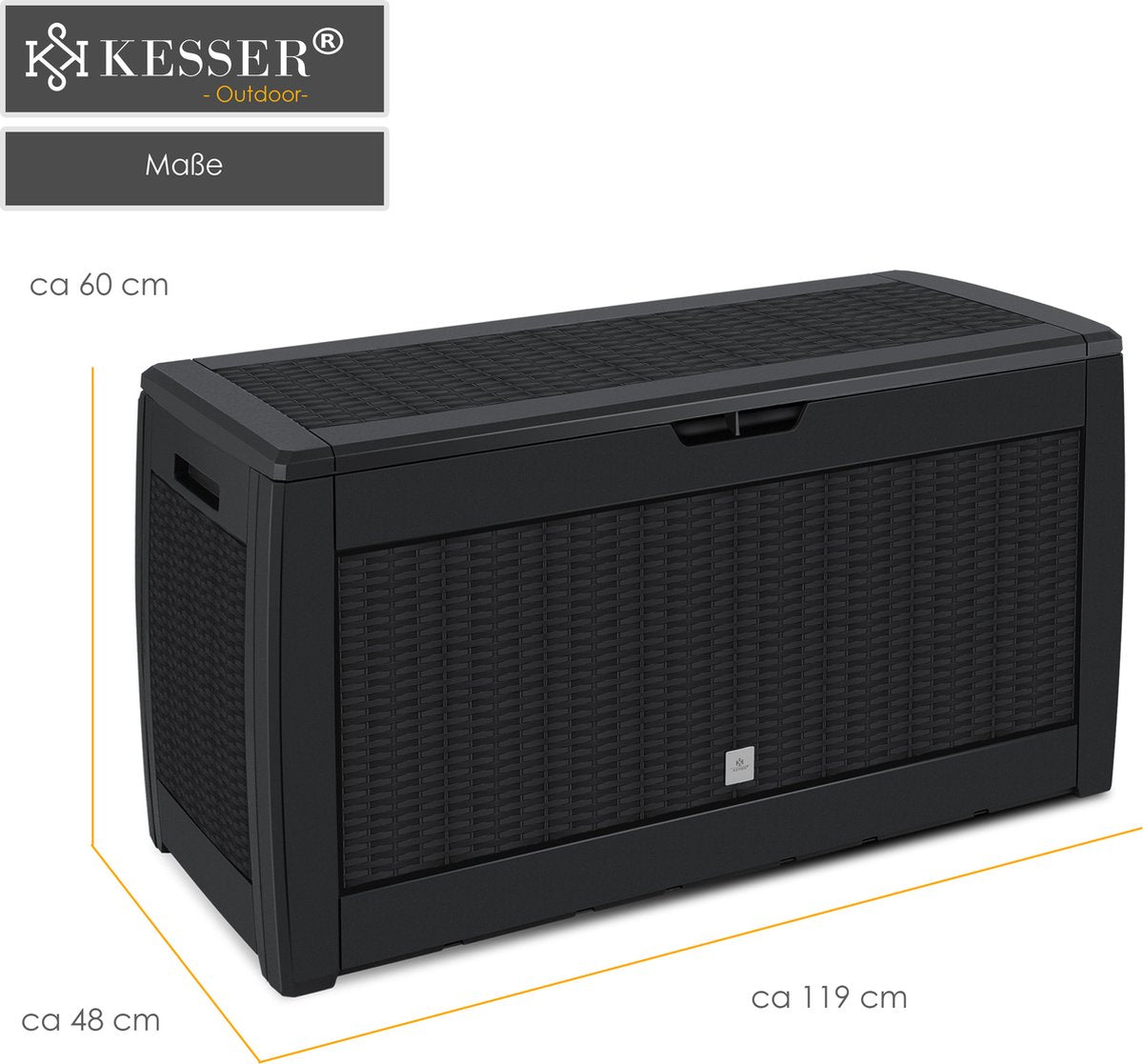 KESSER® Opbergbox 310L - Inklapbaare - Tuinkist - Antraciet •