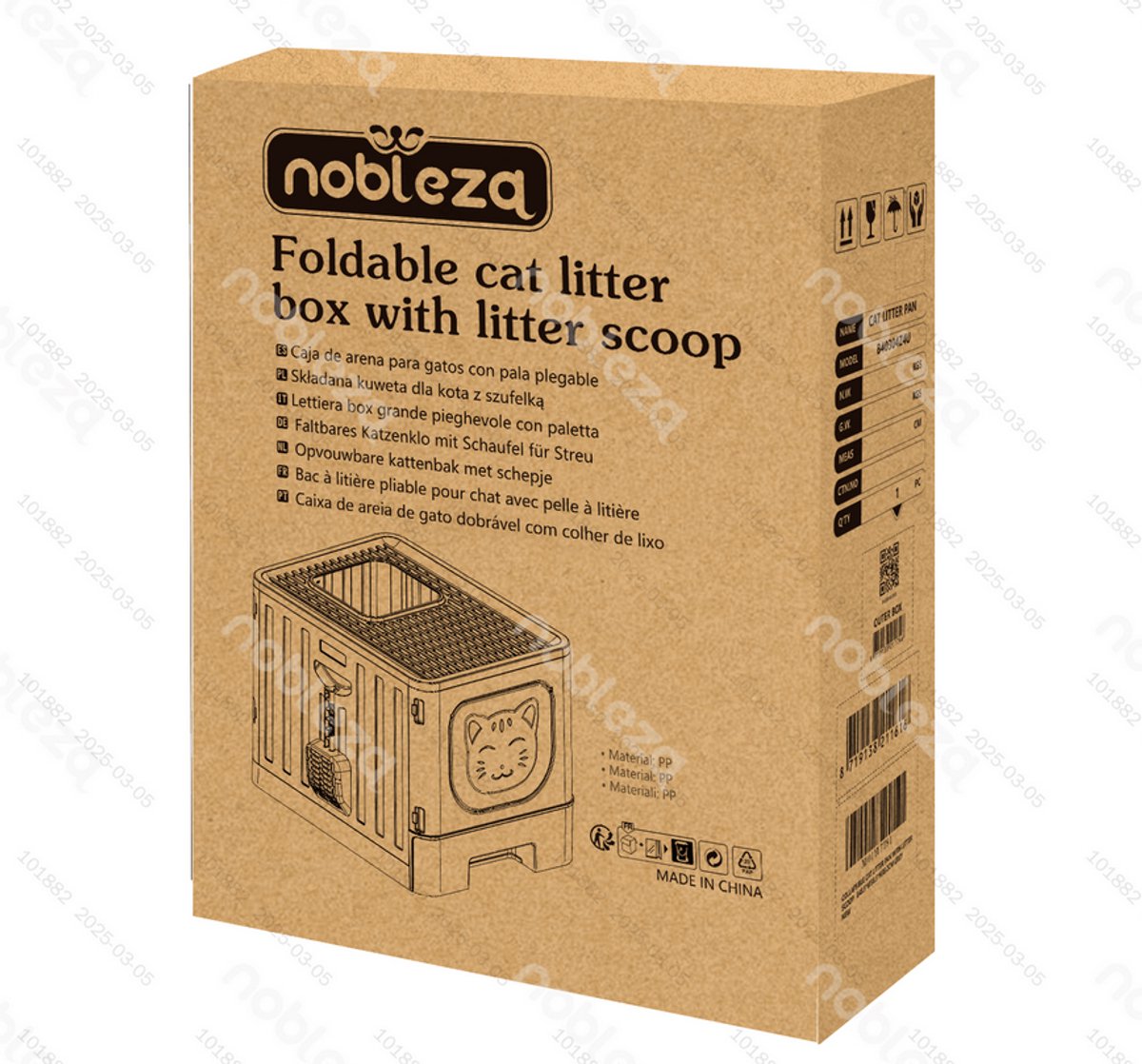 Nobleza Kattenbak met lade - Kattentoilet - 48x38x38cm - Grijs •
