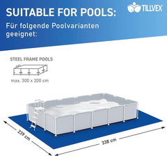 Tillvex Zwembad grondzeil - uv-stabiel - 338x239cm - Blauw