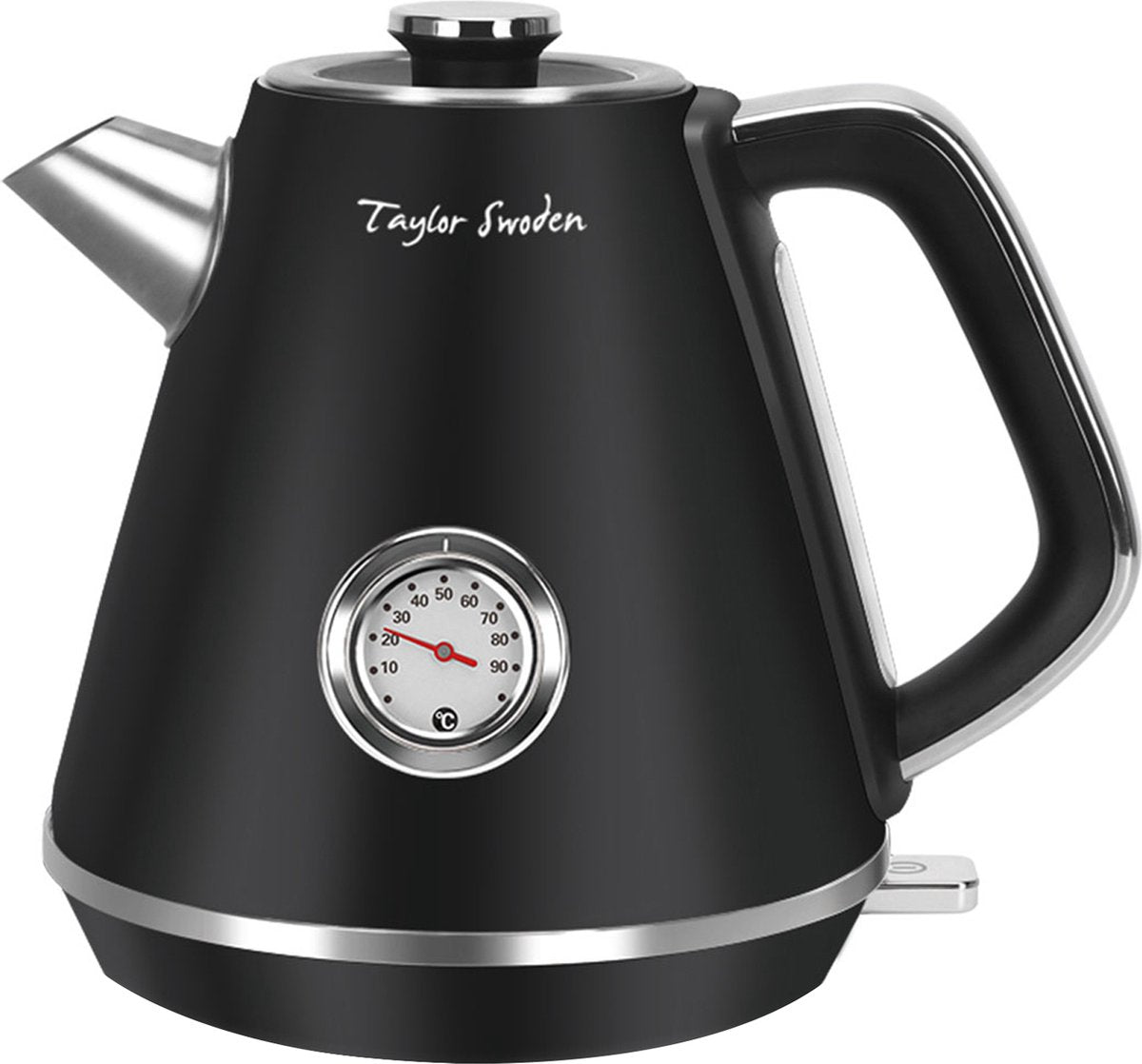 Waterkoker - Retro - met thermometer - 1.7L - 2200W - Zwart •