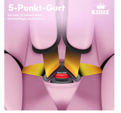 KIDIZ® Autostoeltje - 5-punts veiligheidsgordel - Roze