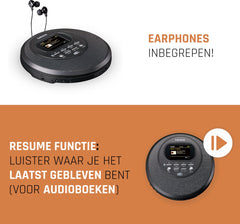 Lenco CD-500BK - Draagbare CD-speler met DAB en FM - Bluetooth - Zwart •