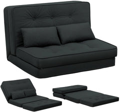 Slaapbank 2 persoons - Logeerbed - Bedbank - 90x210 cm - Zwart - COMHOMA