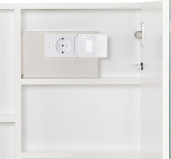 MIADOMODO - Spiegelkast 100x60x13 cm met LED-verlichting - 3 spiegel deuren - met Touch schakelaar - medicijnenkast