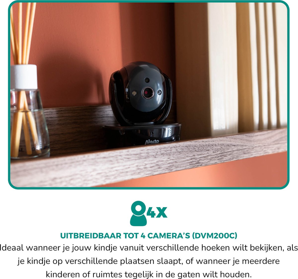 Alecto DVM200MBK - Babyfoon met Camera - Temperatuurweergave - Op afstand Beweegbaar - Zwart
