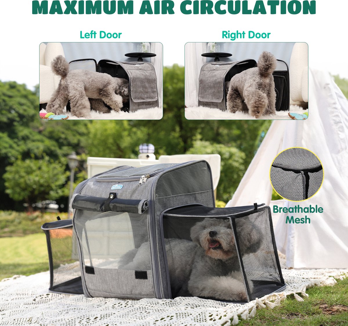Hondenrugzak – Draagtas Hond – Reismand Kat – 33.5x27x39 cm – Nobleza