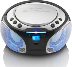 Lenco SCD-550SI - Draagbare radio met Bluetooth® en LED verlichting - Zilver