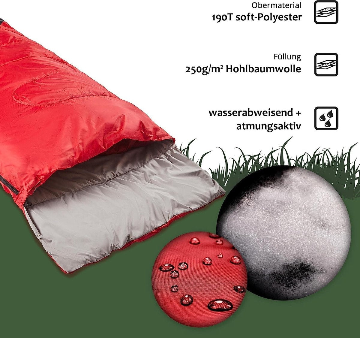 anaterra® Slaapzak Avontuur incl. draagtas - Koppelbaar - Dekenmodel - 3 seizoenen - Zomer - 210 x 70 cm