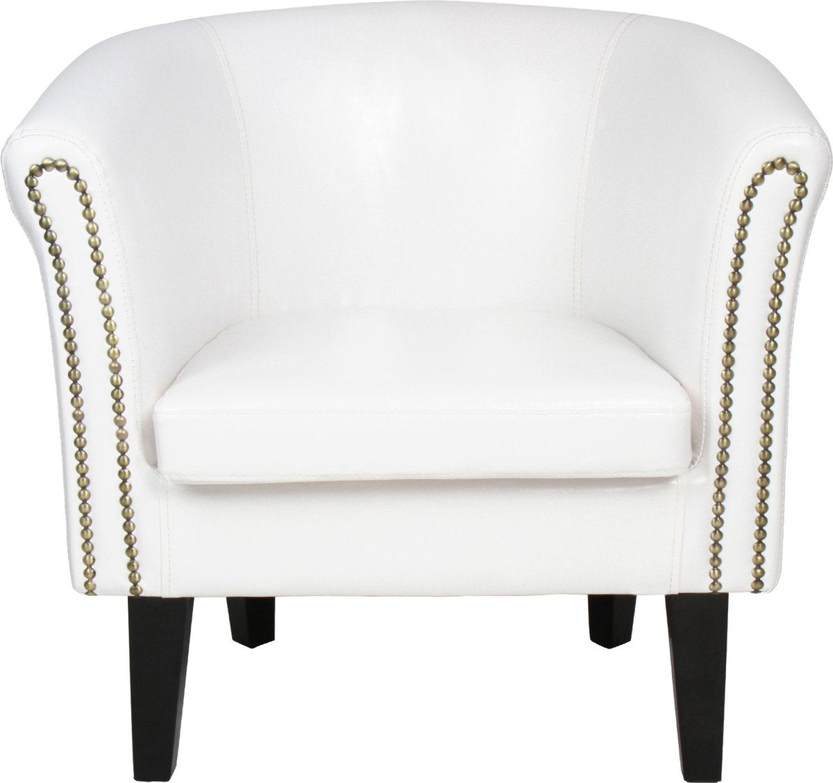 Chesterfield fauteuil met spijkerkoppen, zetel, Wit