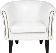 Chesterfield fauteuil met spijkerkoppen, zetel, Wit