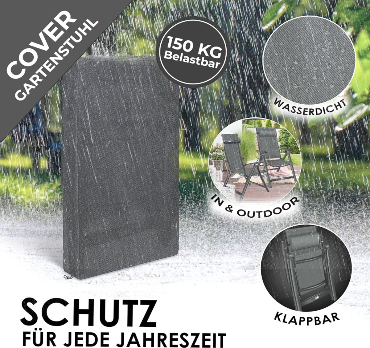 Tuinstoelen verstelbaar - Ligstoel - Set van 2 - Antraciet - KESSER®