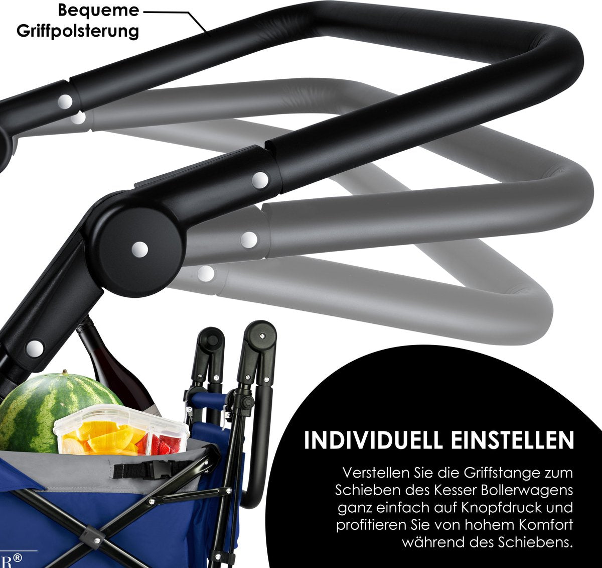 KESSER® Bolderkar - Opvouwbaar - Bolderwagen - Blauw •