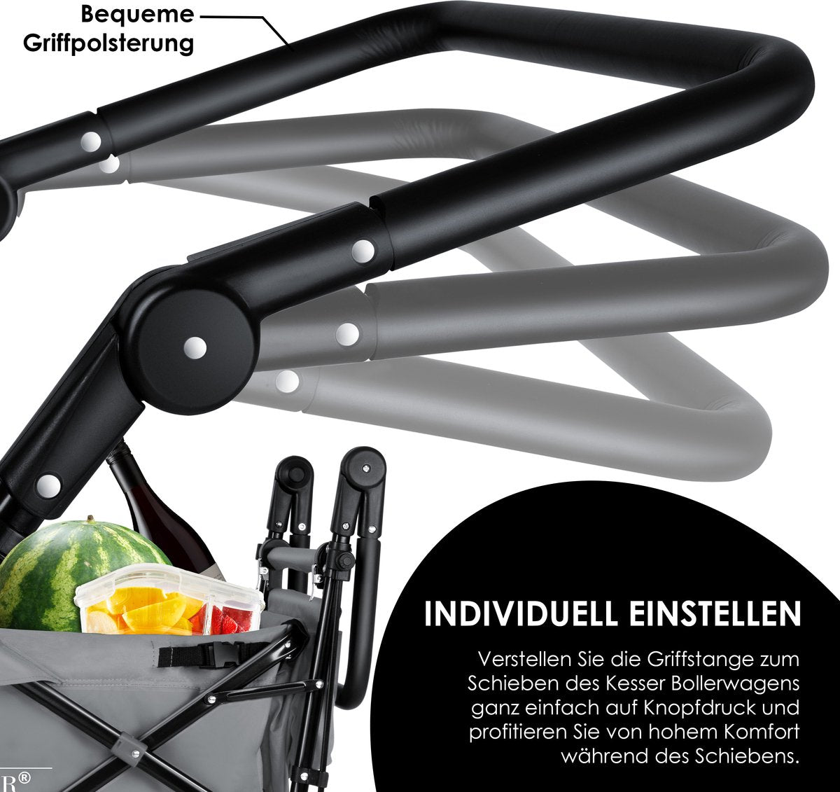 KESSER® Bolderkar - Opvouwbaar - Bolderwagen - Grijs