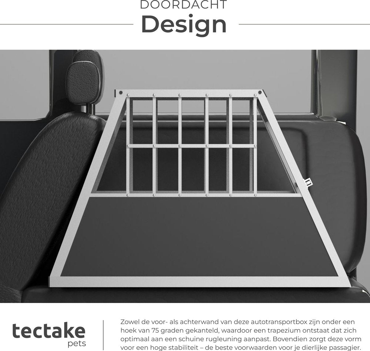 tectake® - Autobench hondenbench - Hondentransportbench - div afmetingen double of single (Single, 66 x 90 x 69,5 cm)