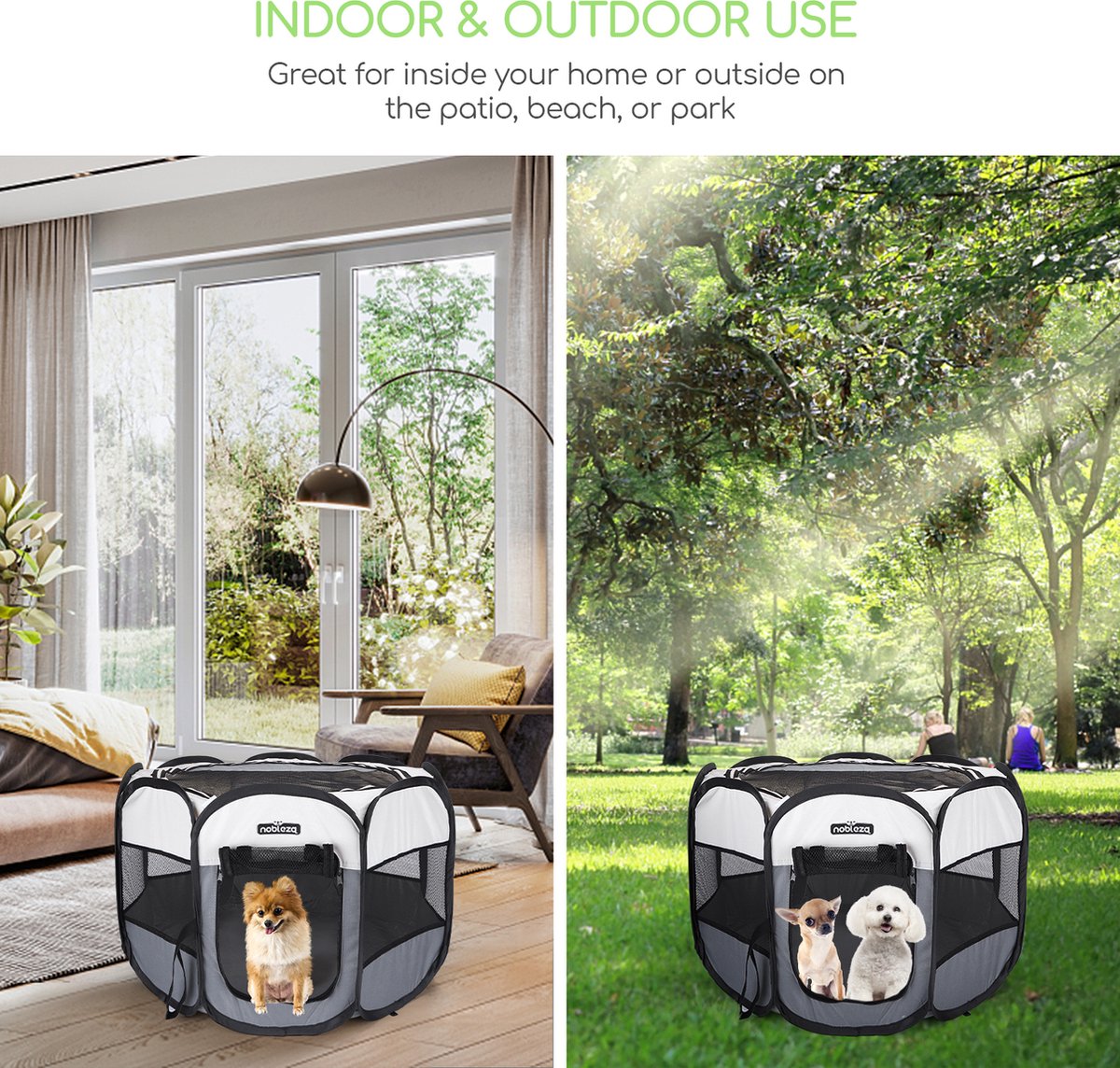 Nobleza Opvouwbare Puppyren - Konijnenren - knaagdieren ren - konijnenhok - dierenren - 125 x 125 x 58 cm
