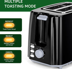 Aigostar Broodrooster - Toaster - 2 Sneetjes - 750W - Zwart •