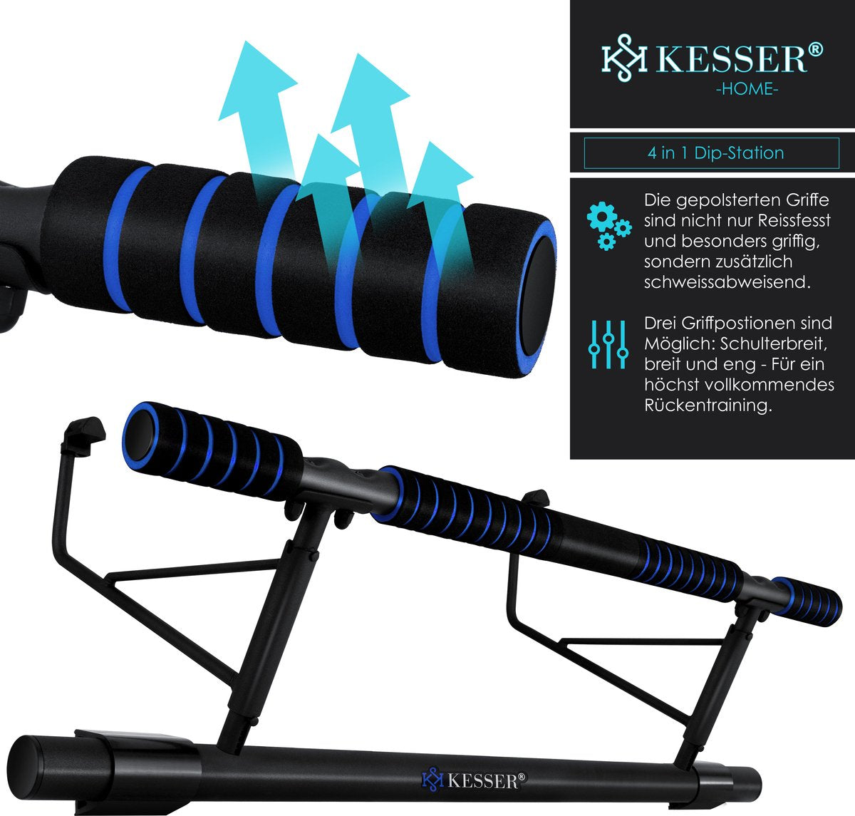 KESSER® Pull up bar - Optrekstang - Zonder schroeven - Blauw