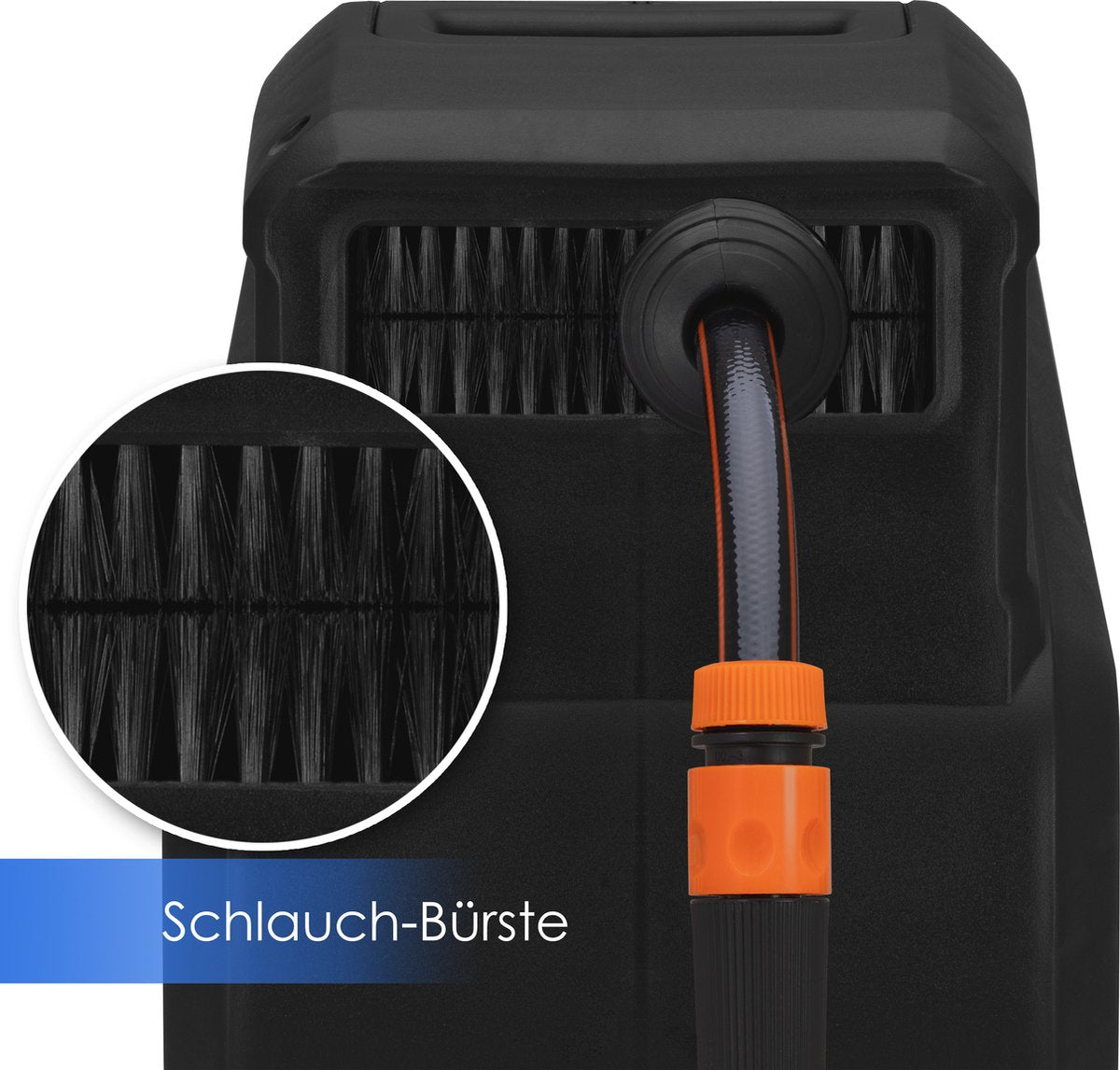 Wandslangenbox - Tuinslanghaspel - Tuinslang met haspel - 20 meter - Zwart •