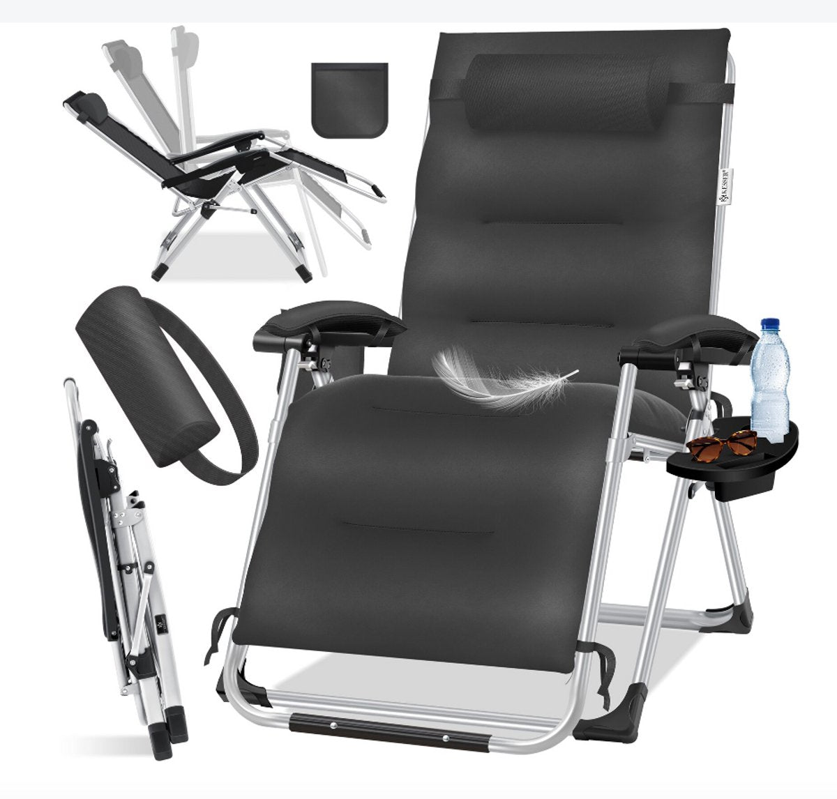 KESSER® ligstoel, opvouwbare tuinligstoel, extra breed & weerbestendig