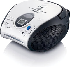 Lenco SCD-24BT WHBK - Draagbare CD-speler met FM radio en Bluetooth - Wit-Zwart •