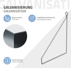 Plankdrager - Metaal - Set van 2 - 20x25 cm - Zilver - ML-Design