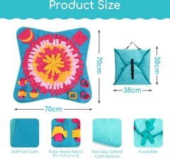 Nobleza Snuffelmat hond - honden speelmat - hondenspeelgoed - fleece - snackmat - 70 x 70 cm