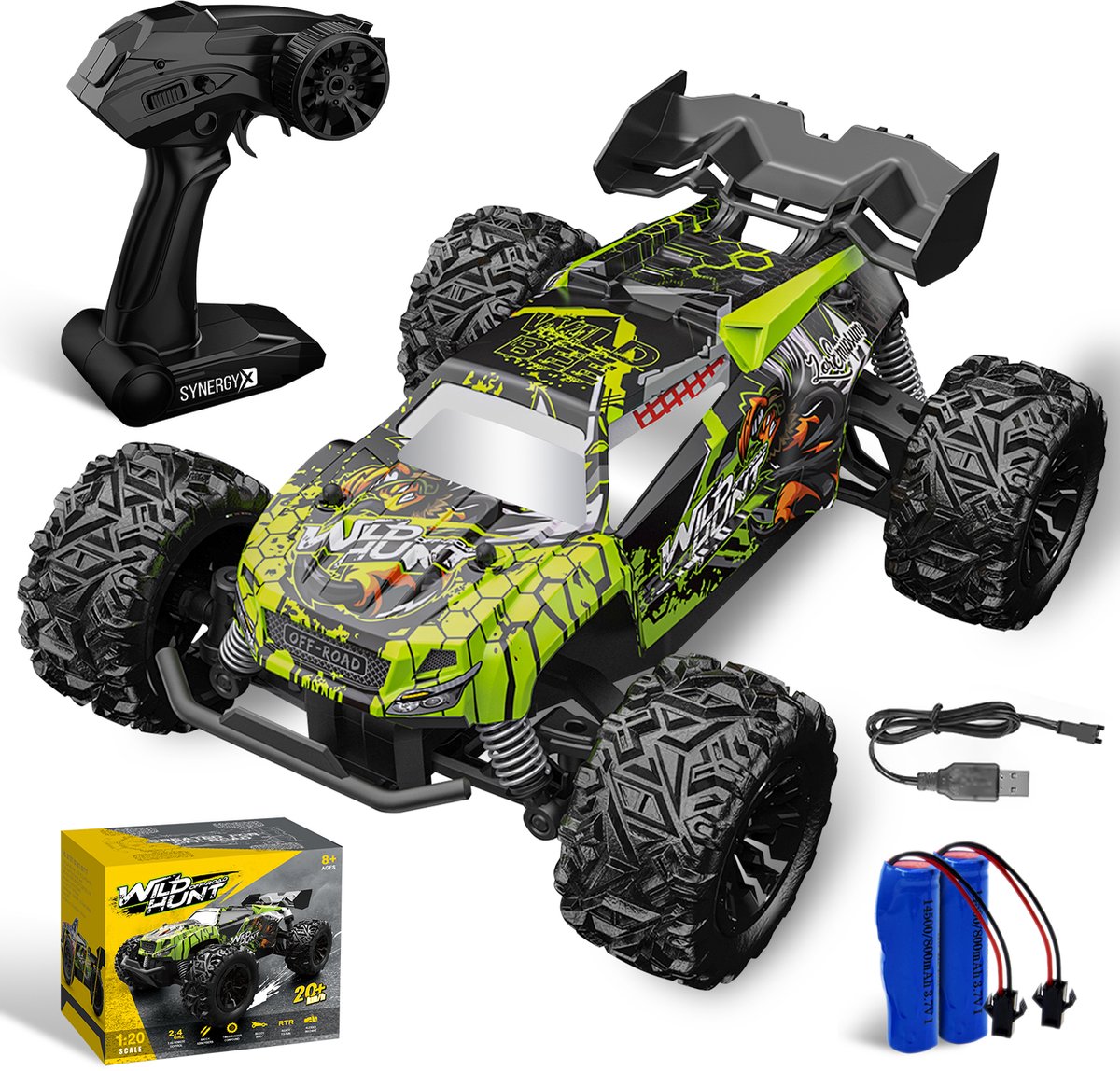 Synergyx® RC Bestuurbare Auto - Afstandsbestuurbaar Race Speelgoed - Volwassenen & Jongens - voor Buiten - Radiografisch Afstandbestuurbaar