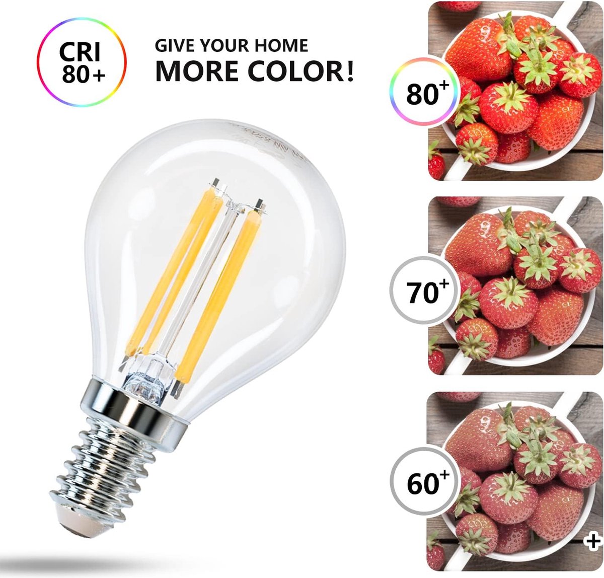 E14 LED lamp - Dimbaar - Filament lamp - 4W - 5 stuks - Aigostar