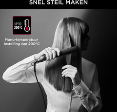 Rowenta x KARL LAGERFELD Easyliss SF161L - Stijltang - Zwart - Keramische Platen - 200°C - Limited Edition