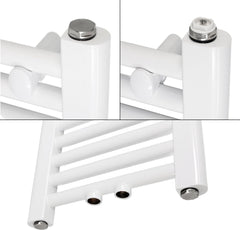 LuxeBath Badkamerradiator Sahara 500x800 mm, wit, recht met middenaansluiting, designradiator handdoekverwarmer, handdoekdroger