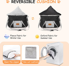 Nobleza 2AX - Luxe Hondenmand auto - Autostoel Hond - Hondenstoel auto - Automand hond - 58 x 56 x 33 cm - Zwart