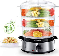 Stoomkoker - met Timer - 9L - 800W - RVS - Aigostar