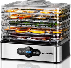 Aigostar Voedseldroger - Droogautomaat - 30-70°C - RVS/Zwart