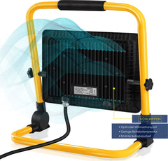 MASKO® LED Schijnwerper bouwlamp - werklamp - werkspot - 5m netsnoer - bouwspot - incl. statief en draaggreep - bouwlamp - schijnwerper - schijnwerper bouwplaatslamp binnen buiten - 100 W