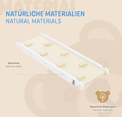 Glijbaan voor Klimdriehoek met 7 Handgrepen om op te hangen 94x32x7 cm Wit Hout Joyz