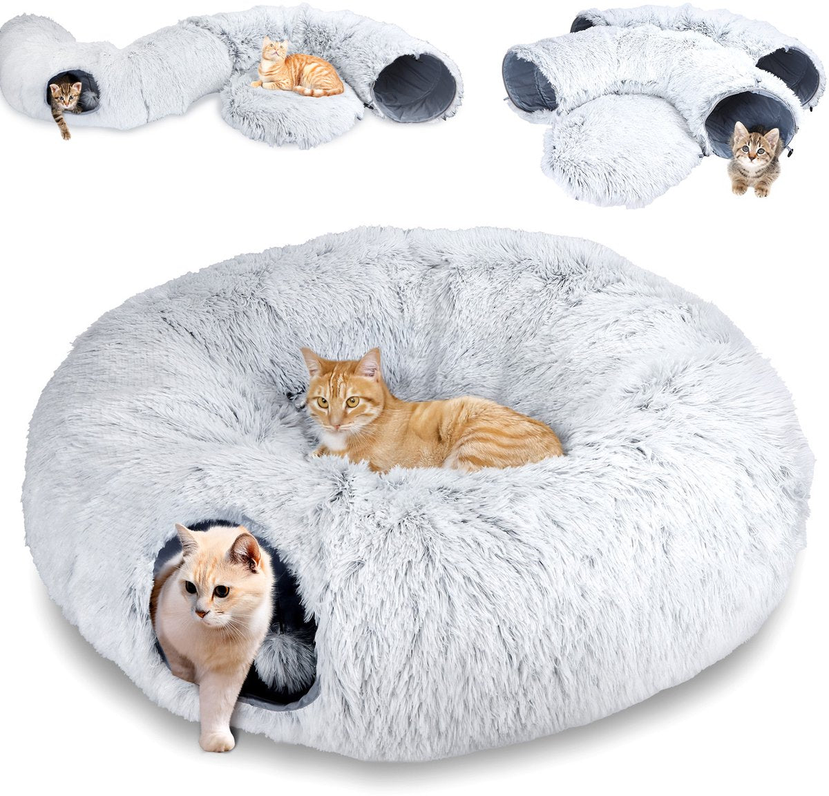 Kattentunnel - Kattenspeelgoed - Kattenspeeltjes - Grijs - Nobleza •