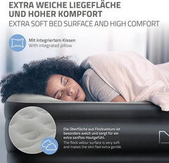 Luchtbed Luchtbed met ingebouwde luchtpomp voor 1 persoon 196x97x47 cm Grijs ML design