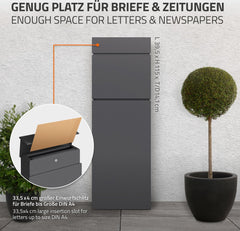 Brievenbus  - Wandbrievenbus - Vrijstaand - Antraciet - ML-Design