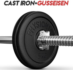 Halterschijven - Halter gewichten - 30 mm - 2x5 kg - Gietijzer - Physionics®