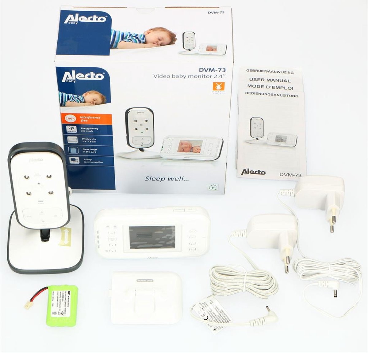 Alecto DVM-73 - Babyfoon met camera - Temperatuurweergave - Wit
