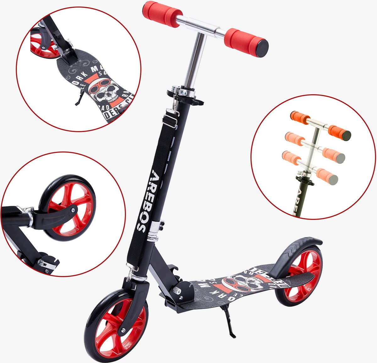 AREBOS Stepjes - Kinderstep - Voor Jongens en Meisjes vanaf 8 Jaar - tot 100kg - Rood