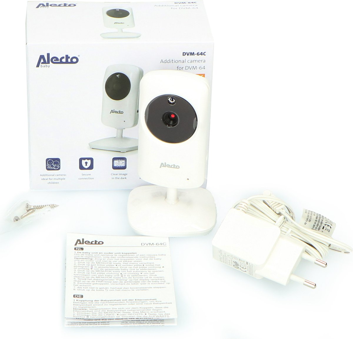 Alecto Babyfoonuitbreiding - DVM-64C - Extra camera DVM-64 - Wit