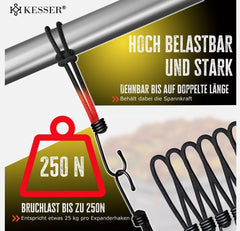 KESSER® Aanhangernet met spankabel - 2x3m - Zwart