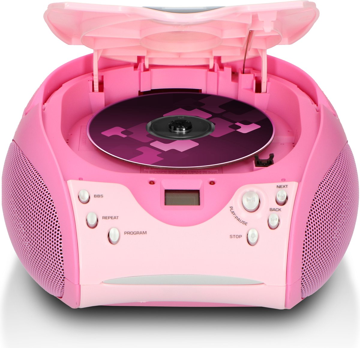 Lenco SCD-24 - Draagbare radio CD speler met AUX-uitgang - Roze •